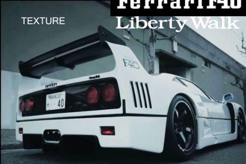 Liberty Walk 1987 Ferrari F40 Competizione Textrue  Livery Skin
