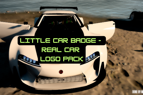 Little car badge - real car logo pack incl. Mc Laren, Nissan, Volvo, Jaguar, VW, De Tomaso, Ford, Cadillac, Mini, Smart + bonus pounder sign
