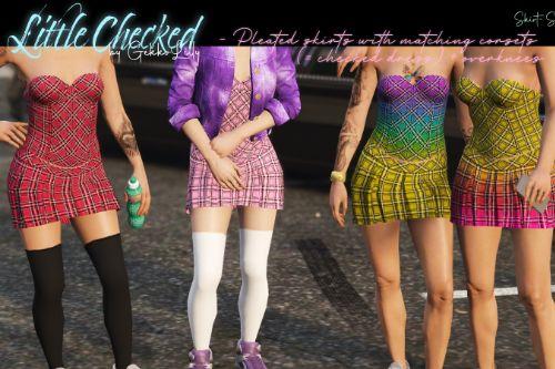 Little Checked - dress (skirt + corset) + overknees for MP female