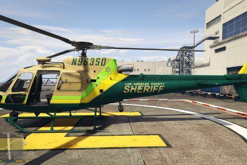 Los Angeles-Santos County Sheriff AS350 Helicopter Livery for SkylineGTRFreak AS-350 Ecureuil Mod