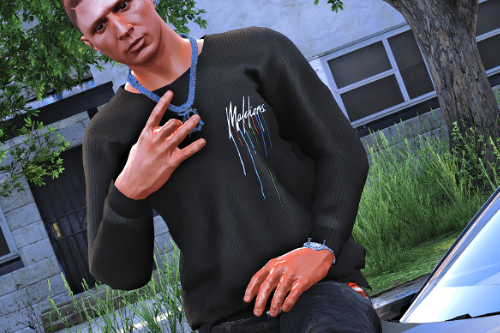 Black Painter Sweater For MP Male