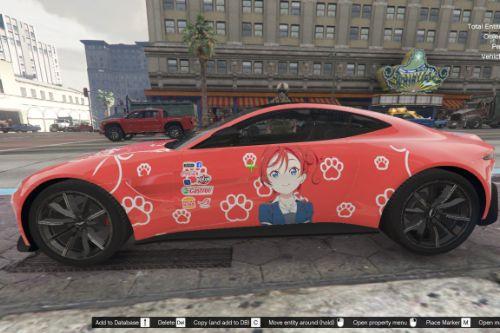 Mei Yonemei Love Live Superstar Itasha (痛車/痛车) for 2018 Aston Martin Vantage