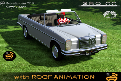 Mercedes-Benz W114 cabrio [Add-On | Roof Animation | LODs]