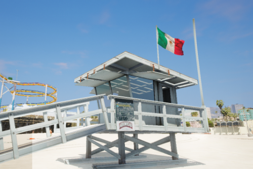 Mexico flag Del Perro Beach