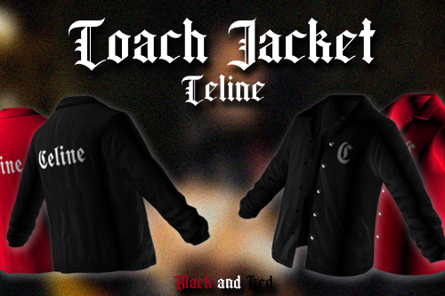 Celine Satin Black/Red Coaches Jacket for MP Male 