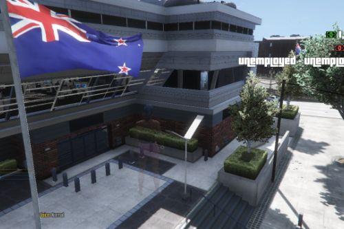 New Zealand flags at missionrow police department