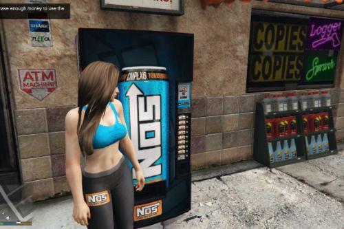 Nos Energy Drink vending machines and cans