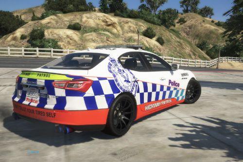 NSW police highway patrol Maserati Ghibli (fictional)