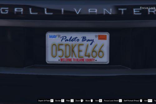 Paleto Bay License Plate