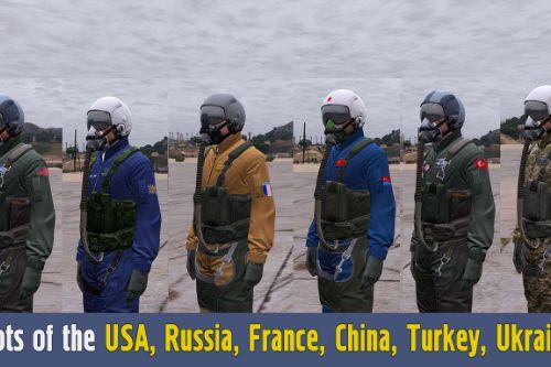 Pilots of the USA, Russia, France, China, Turkey, Ukraine