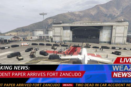 President Paper arrives Fort Zancudo