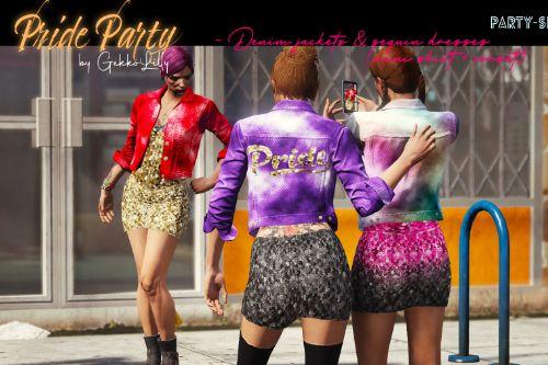 Pride Party - Denim jackets & sequin dresses (skirt + corset) for MP female