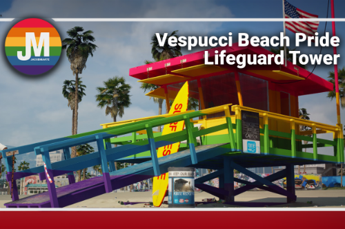 Vespucci Beach Pride Lifeguard Tower