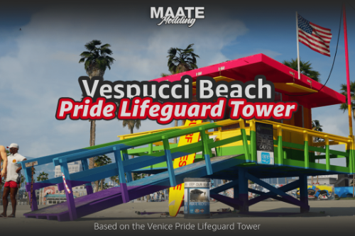 Vespucci Beach Pride Lifeguard Tower