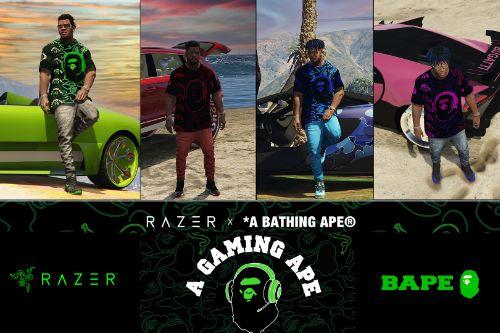 Razer x Bape "A Gaming Ape" T-Shirt pack v1.0 for (franklin)