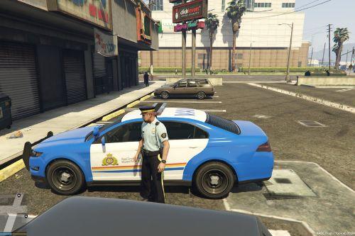 RCMP blue and white pack