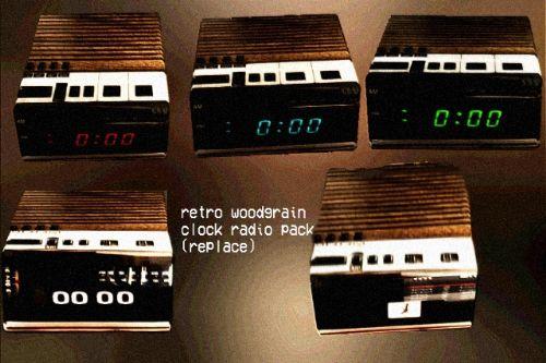 retro wood grain clock radio pack [replace]