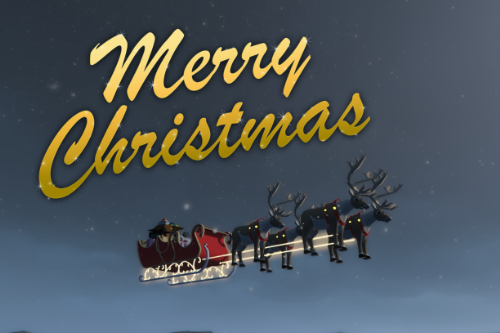 Santa Claus Sled - Merry Christmas