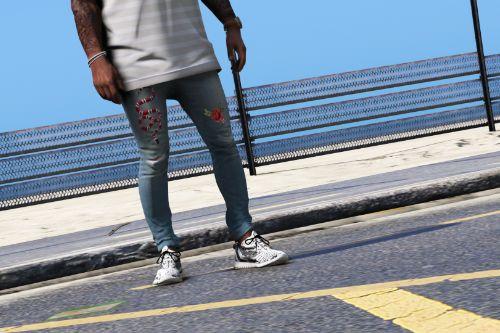 Skinny Gucci Distressed Jeans w/ Gucci Boxers