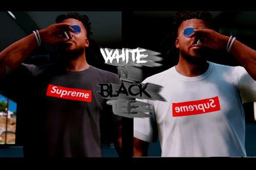Supreme White And Black T-Shirt