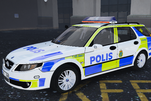 Swedish Saab 9-5 police dog unit  (O-båge)