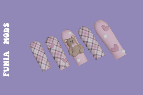 Teddy bear nails for Female