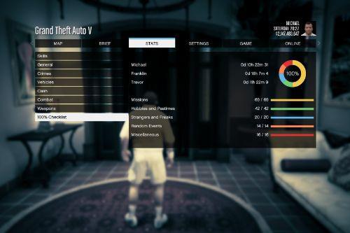 Grand Theft Auto V Save Game: %1.6 & %66.3 & %98.8 & %100 - GTA5-Mods.com