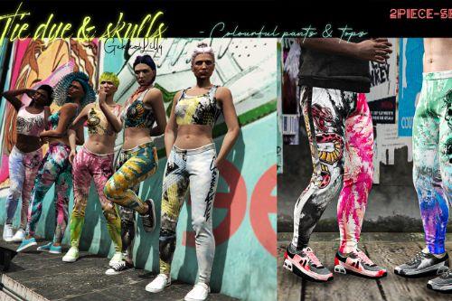 Tie dye & skulls - pants for MP Female & MP Male