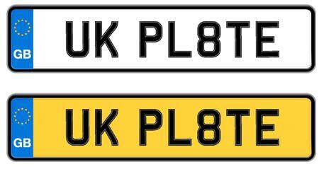 UK Modern Style Registration Plate Textures 