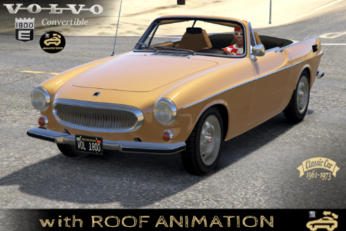 Volvo 1800 convertible [Add-On | Roof Animation | LODs]