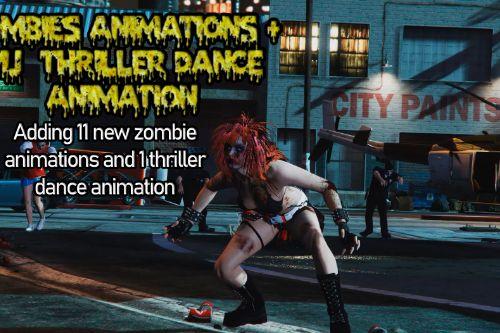 Zombies and MJ "thriller" dance animations