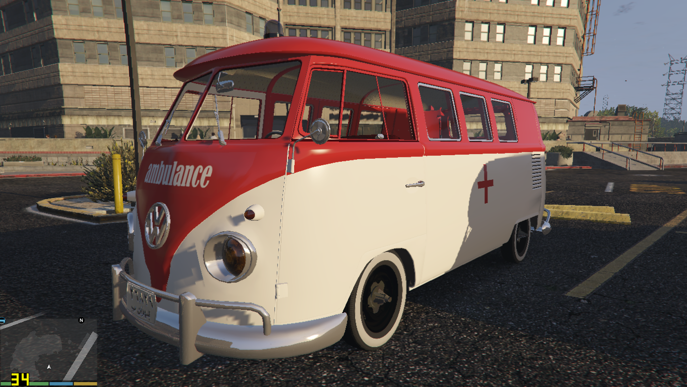 1960s Ambulance/Police Van (English-Persian) Volkswagen Transporter [Add-On  / Replace] - GTA5-Mods.com