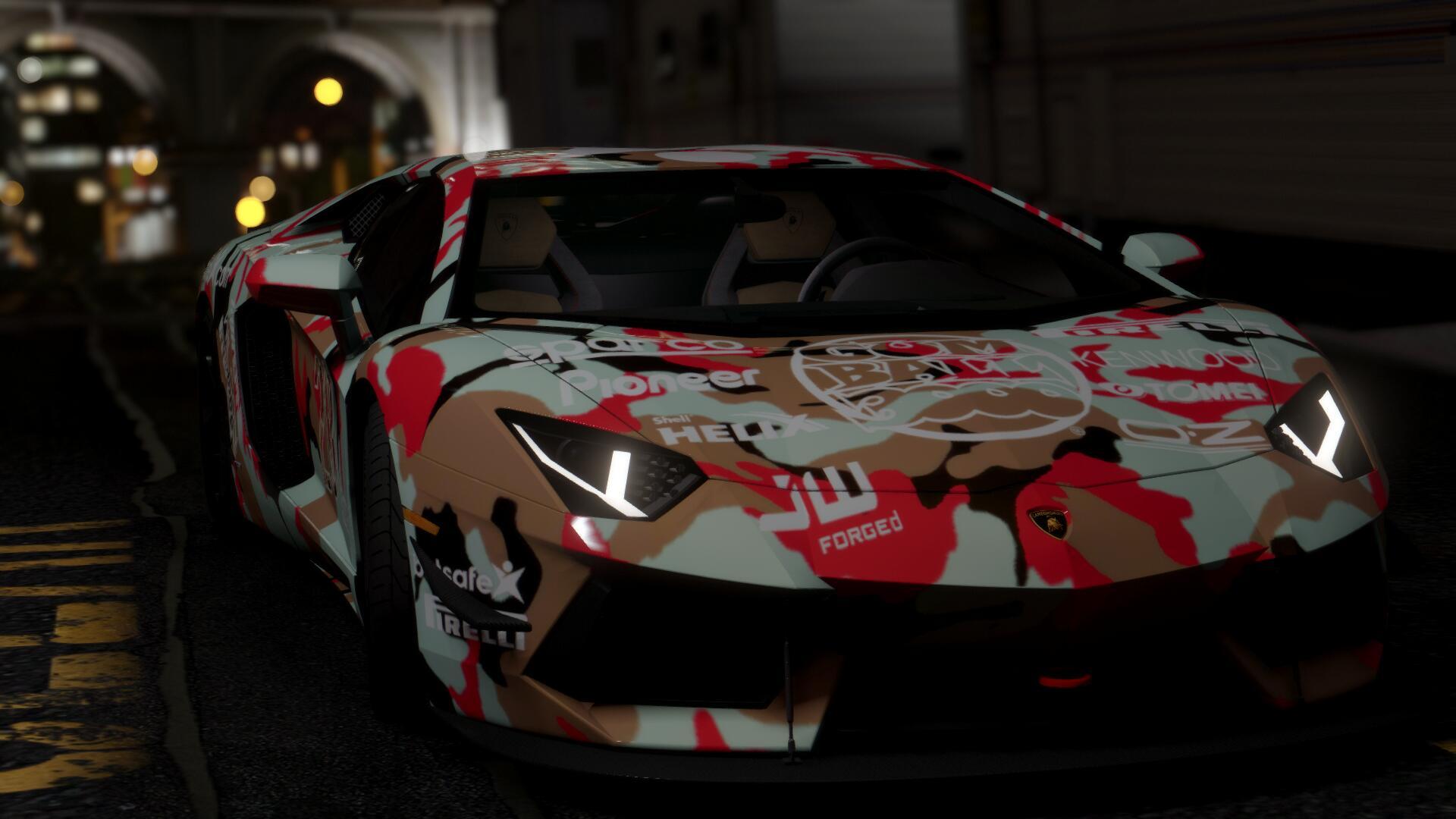 2012 Aventador Camouflage Gumball3000 paintjob - GTA5-Mods.com