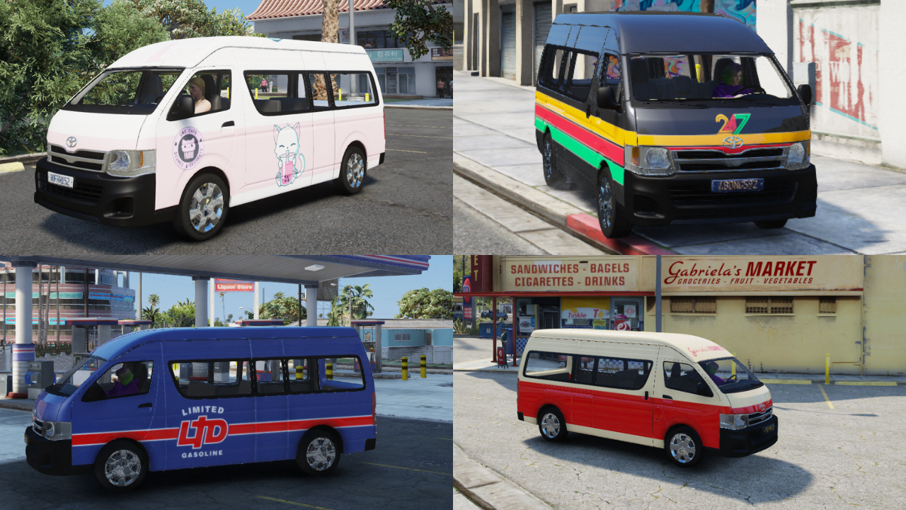 2012 Toyota Hiace SLWB - Business Liveries Pack (4 variants) - GTA5-Mods.com