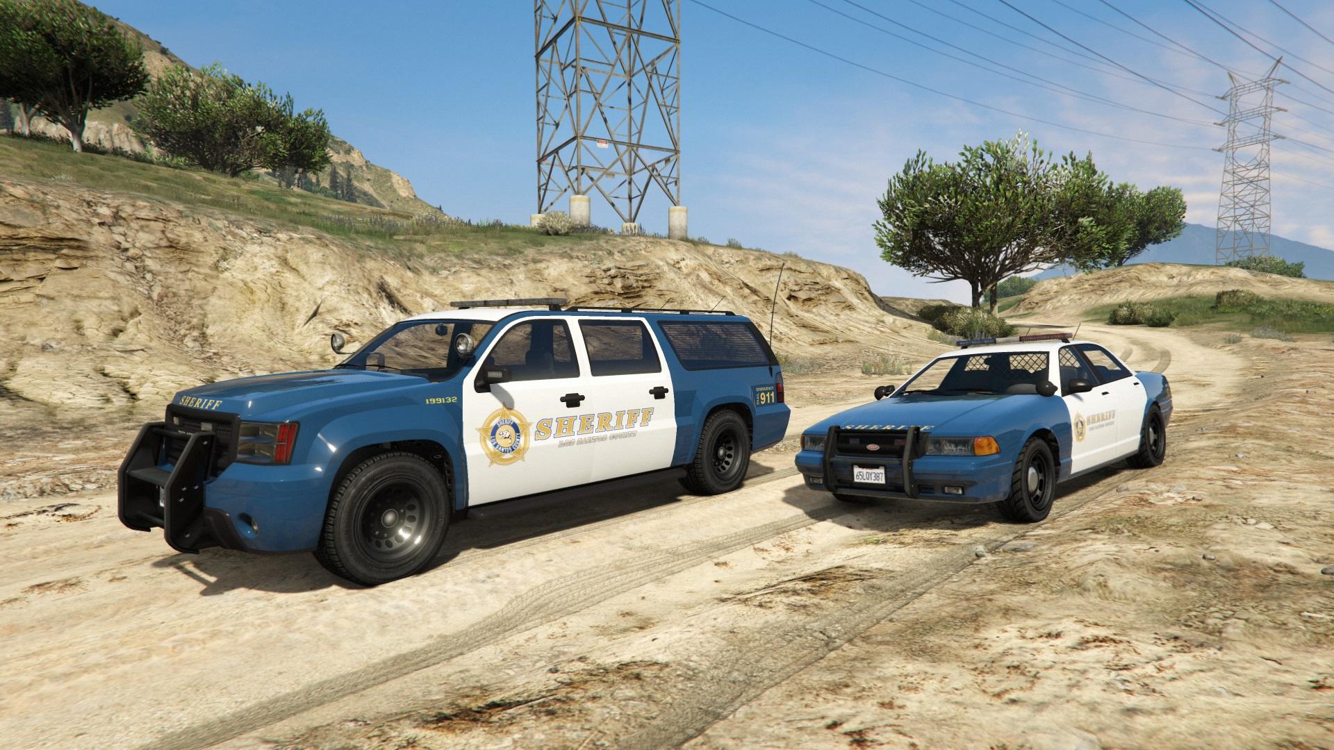 Blue & White Sheriff Stainer and Granger Liveries Replace - GTA5-Mods.com