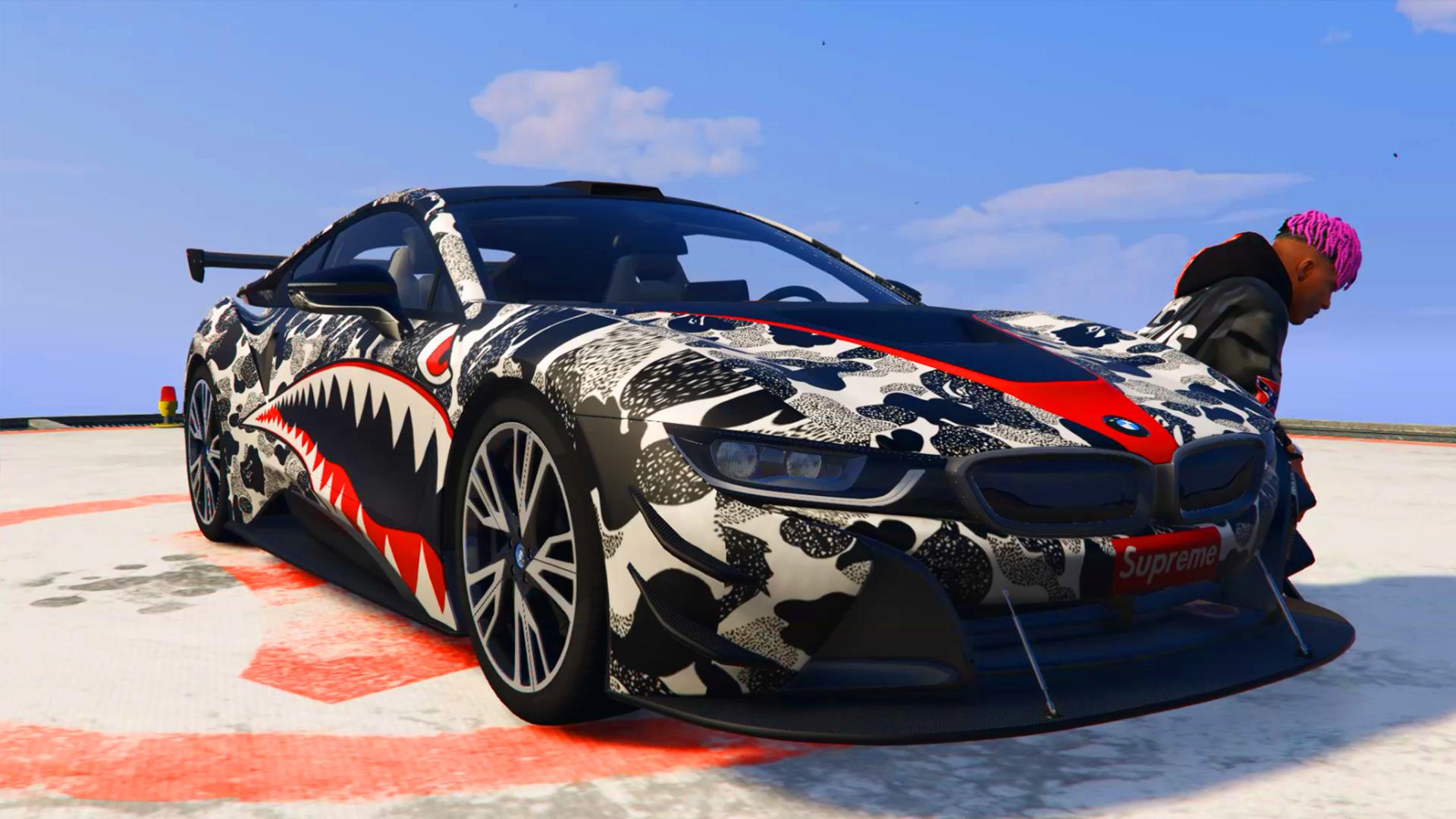 BMW i8 Supreme bape shark Paintjob 