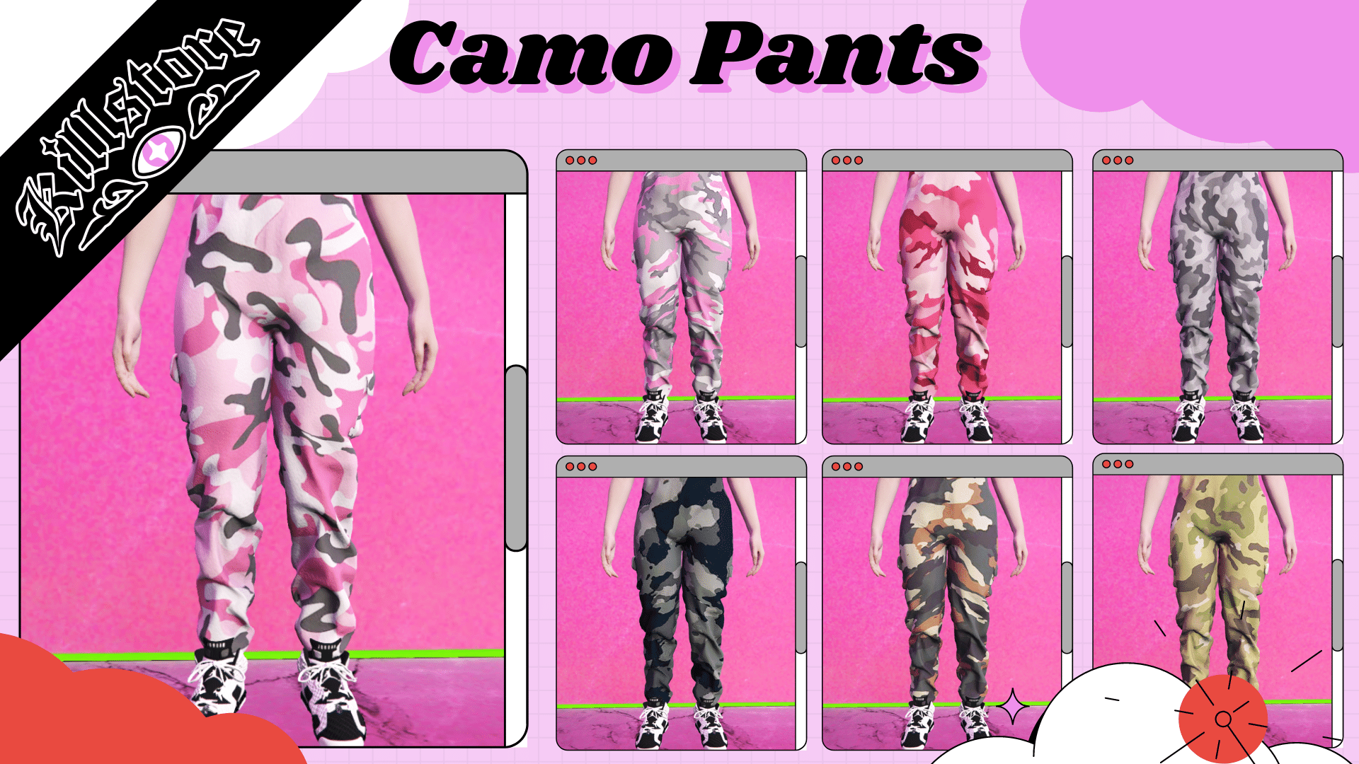 Camo Cargo Pants For MP Female 