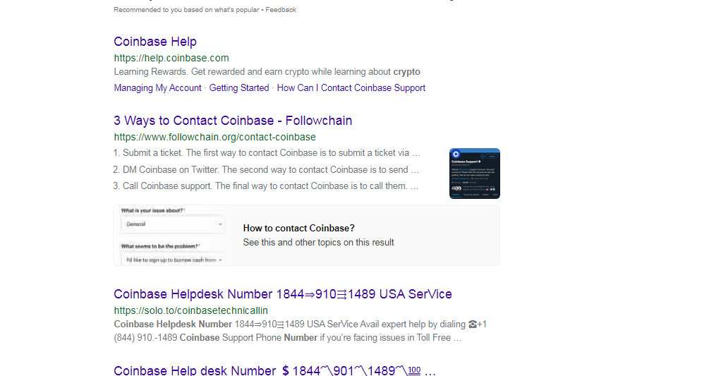 coinbase helpline number