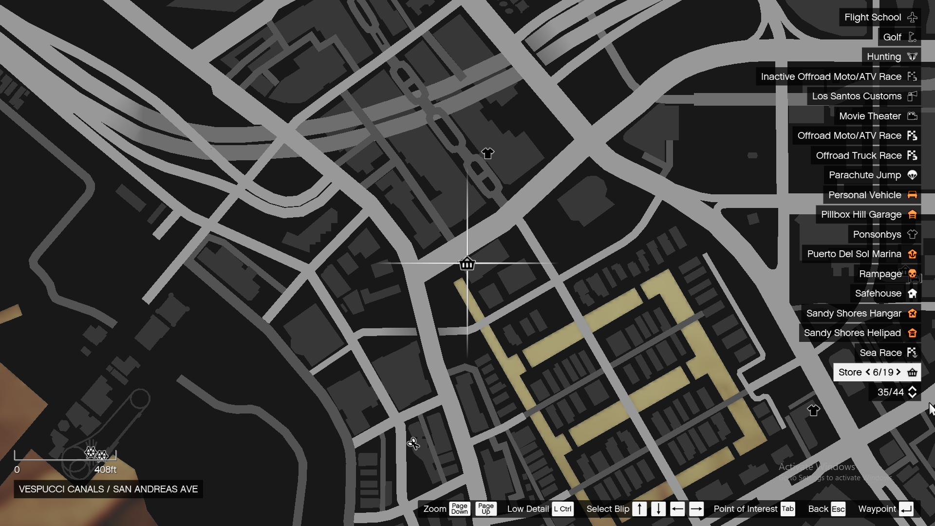 Gray Location Map of Los Santos