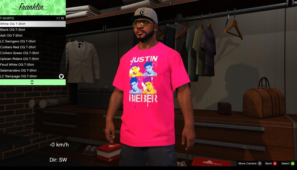 Justin Bieber T-Shirt for Franklin (Joke) - GTA5-Mods.com