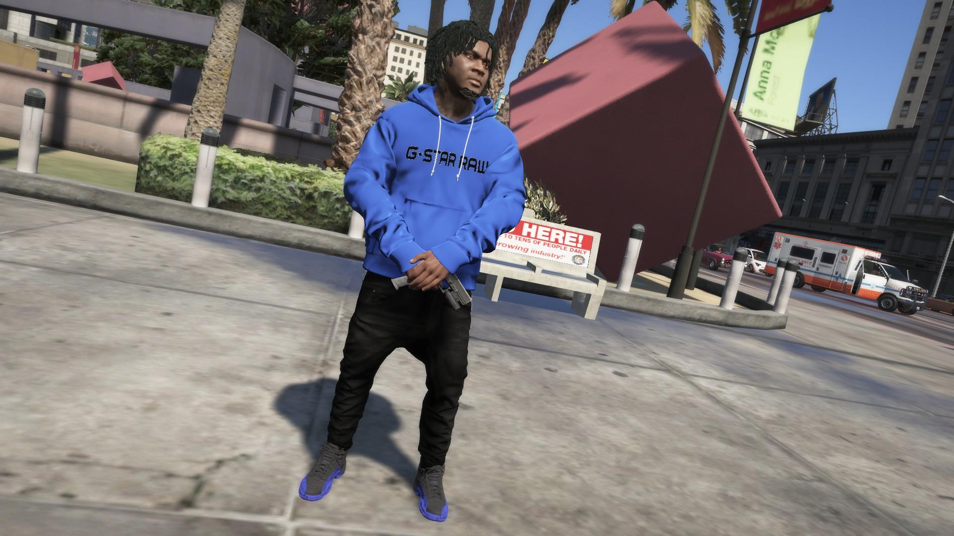 G Star Blue Hoodie G Star Shirt GTA5 Mods