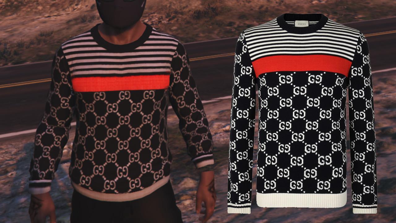 Gucci Striped GG Sweater Model Texture GTA5 Mods