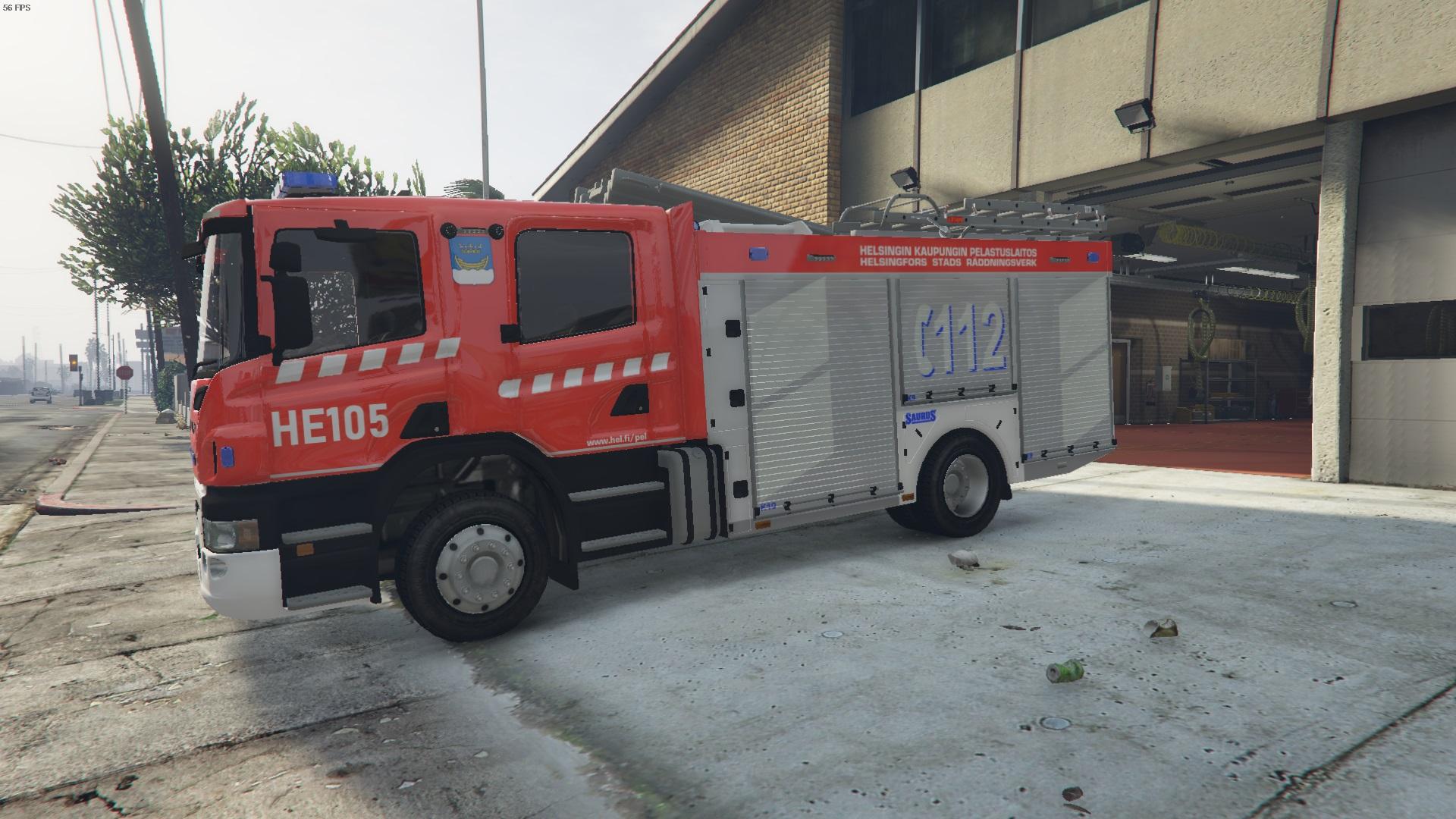 Helsinki Fire Department Scania P280 Fire Truck [ELS] - GTA5-Mods.com