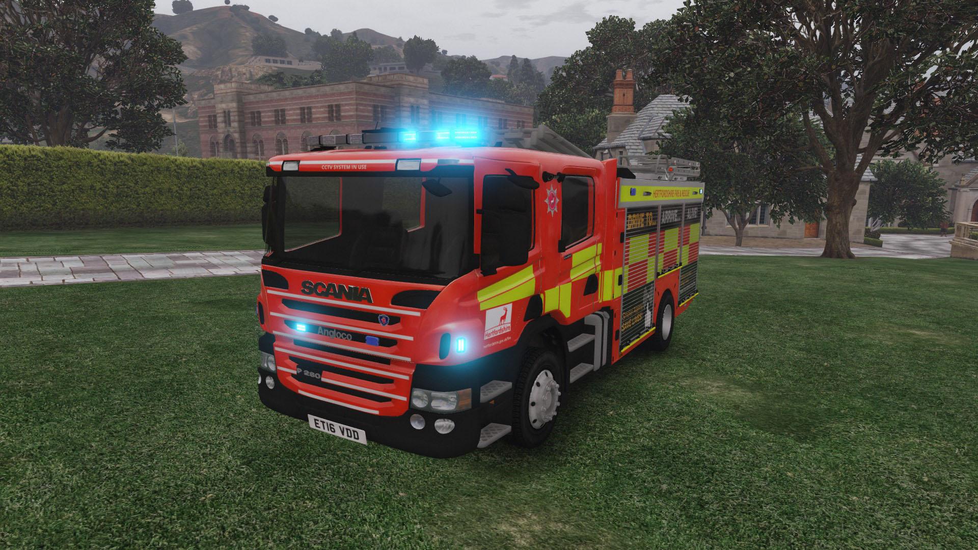 Herts Fire and Rescue - 4K - Scania P280 Pump Ladder - GTA5-Mods.com