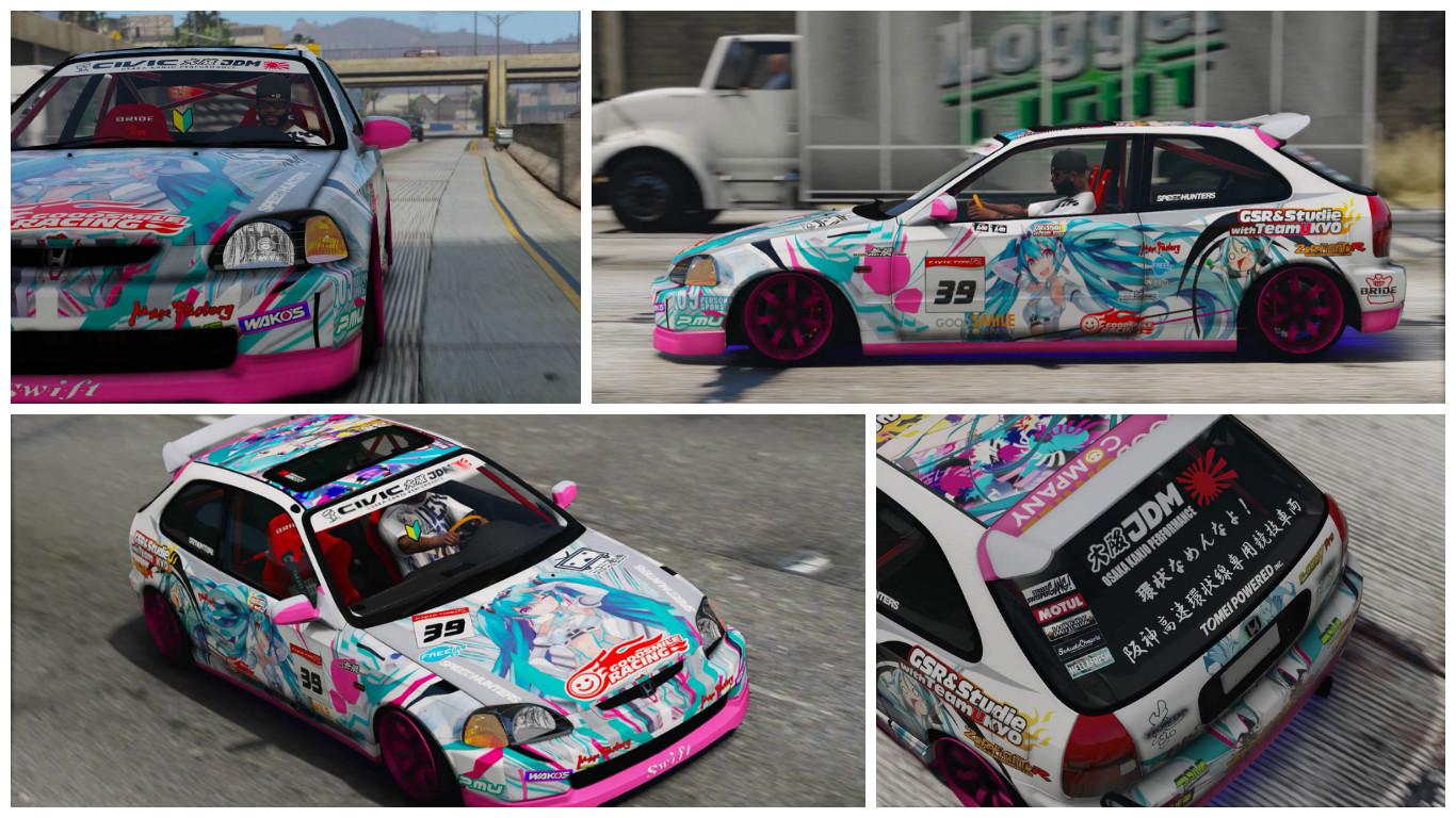 Civic Type R Ek9 痛車 Gt300 初音ミク 12 Gta5 Mods Com