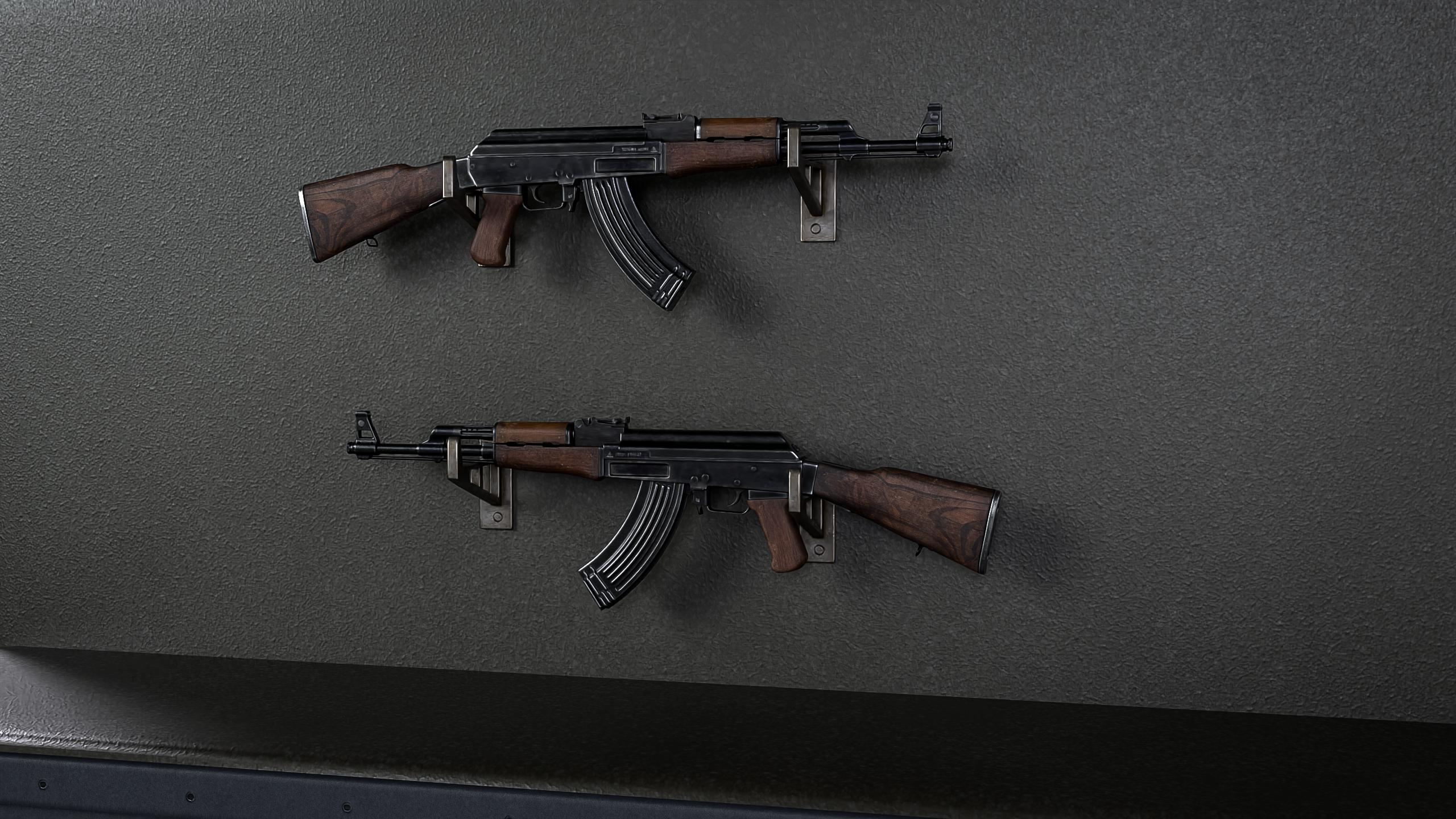 AK-47 with bayonet 3D model - Download Weapon on