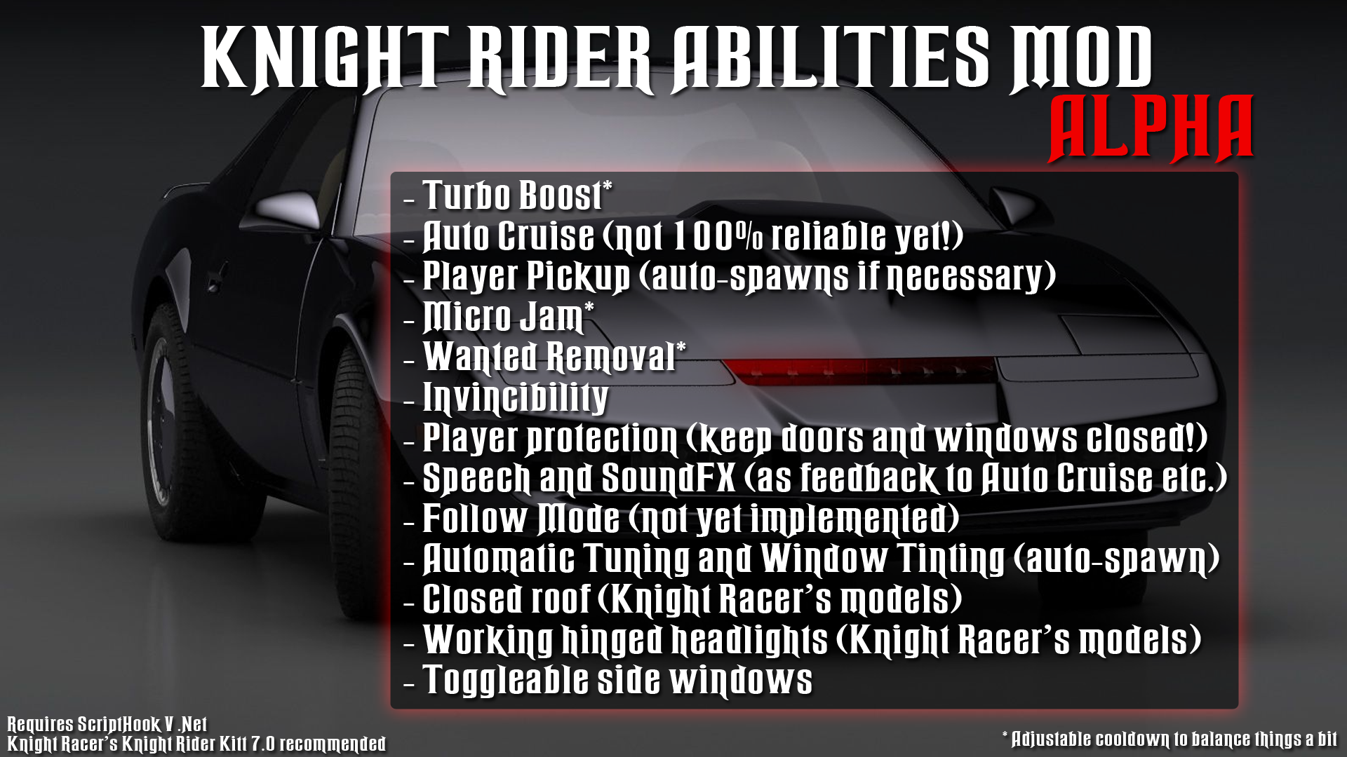 Knight Rider KITT TURBO BOOST Button - Individual
