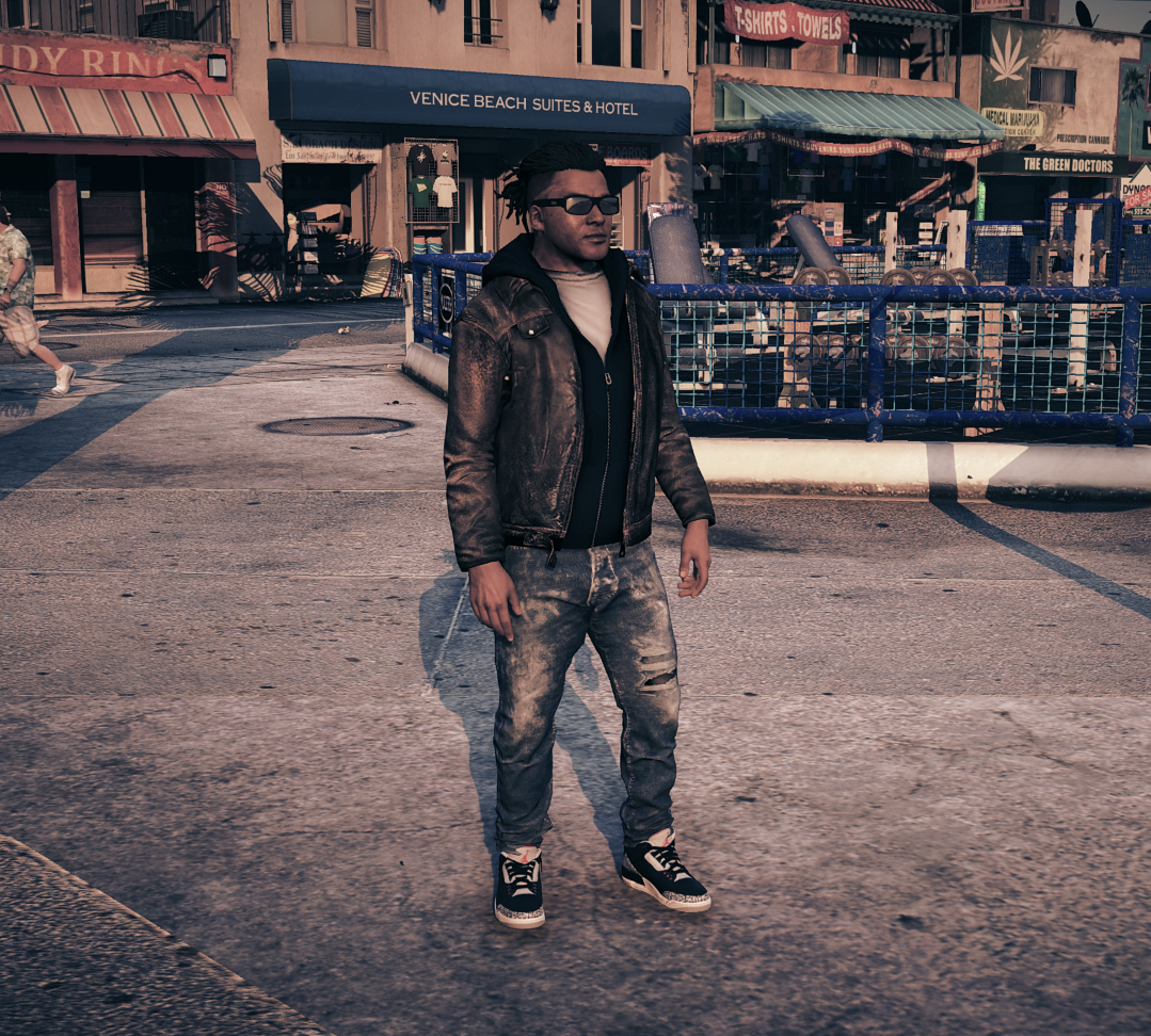 Leather Jacket With Hoodie GTA5 Mods