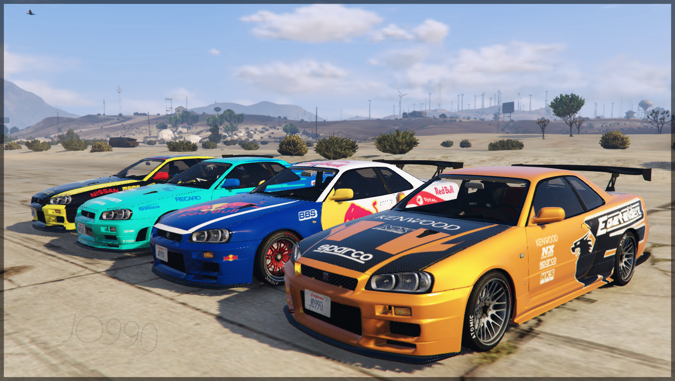 Liveries Pack For Nissan Skyline GT R BNR34 GTA5 Modscom