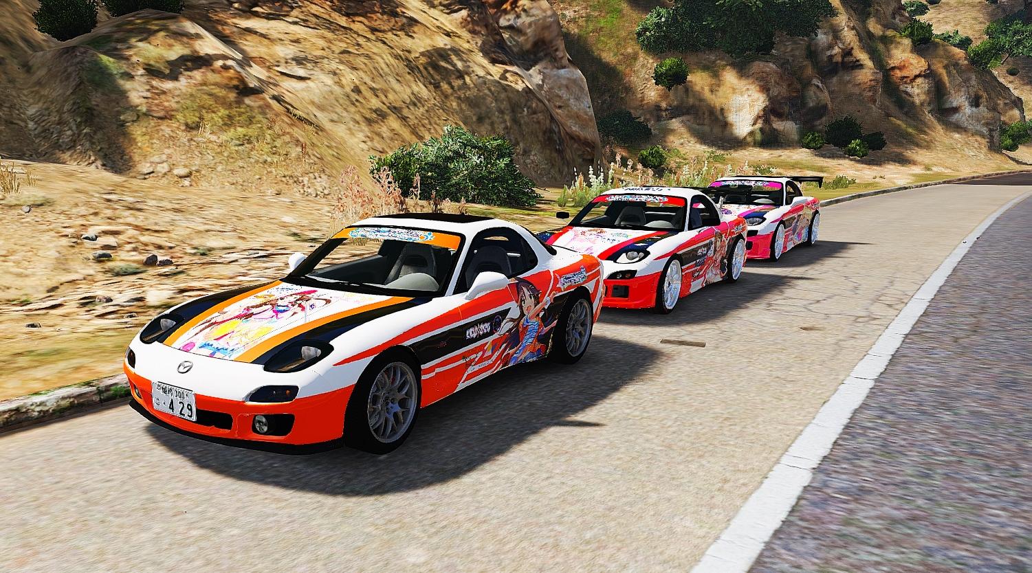 Mazda RX7 Itasha Livery 3Pack GTA5 Mods com